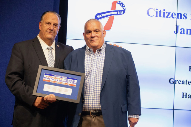 President of NYS Building Trades Gary LaBarbera presents award to Board Member Frank Marchese representing the Laborers’ International Union.